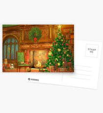Christmas Fireplace Postcards