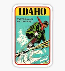Pegatina Parque de atracciones Idaho de la etiqueta de viaje del oeste del vintage