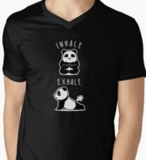 Inhale Yoga Panda Exhale Lazy Panda Cute Men's V-Neck T-Shirt