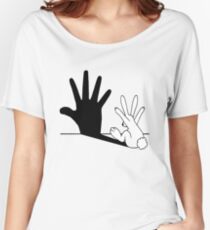 Rabbit Hand Shadow Women's Relaxed Fit T-Shirt