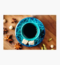 Hot Drink with Different Spices in Authentic Turkish Cups Photographic Print