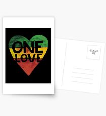 Eine Liebe Musik Rasta Reggae Herz Frieden Wurzeln Postkarten