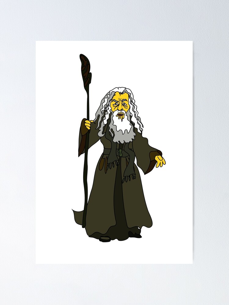 A White Haired Old Man With A Stick In Rags Poster By Anaitsmi