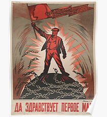 Soviet propaganda - Long live the first of May! Poster