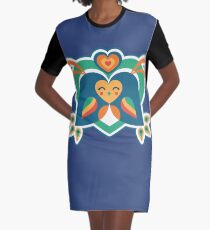 Liebe Vögel T-Shirt Kleid