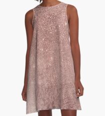 Vestido acampanado Girly Glam Pink Rose Gold Foil y Glitter Mesh