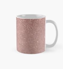 Girly Glam Pink Rose Gold Folie und Glitter Mesh Tasse