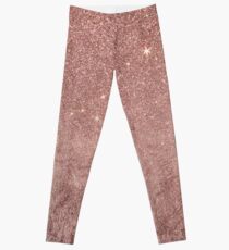 Girly Glam Pink Rose Gold Folie und Glitter Mesh Leggings