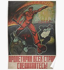 Sowjetische Propaganda - Arbeiter der Welt - vereinigt euch! Poster