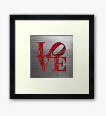 Love Word Art License Plates Red Framed Print
