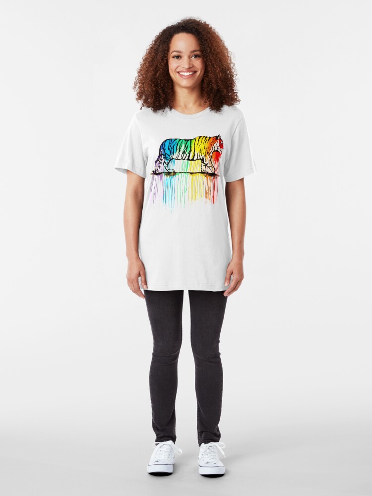 Alternate view of Rainbow Tiger Slim Fit T-Shirt