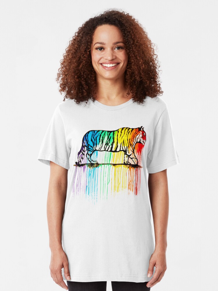 Alternate view of Rainbow Tiger Slim Fit T-Shirt