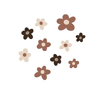 brown beige nude aesthetic flowers Sticker for Sale by