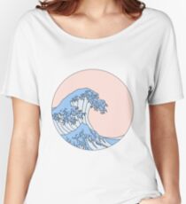Camiseta ancha para mujer onda estética