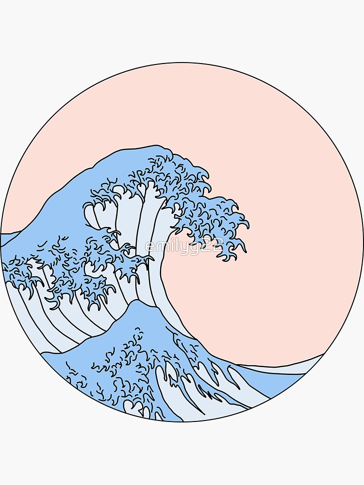 aesthetic wave sticker by emilyg22 redbubble