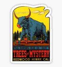 Blue Ox Babe Redwood Highway California Vintage Travel Decal Sticker