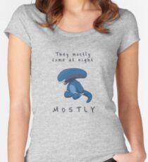 They mostly come at night... Women's Fitted Scoop T-Shirt