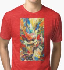 Iris Floral Abstract Design Tri-blend T-Shirt