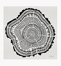 Tree Rings – Black on White Photographic Print