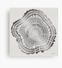 Silver Tree Rings Canvas Print