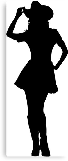 Download "Western Theme - Cowgirl Silhouette" Canvas Print by ...