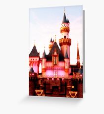 Pink Castle Illustration Greeting Card