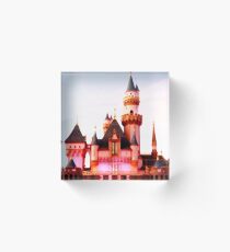 Pink Castle Illustration Acrylic Block