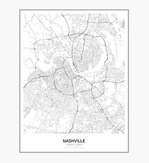 Nashville Minimalist Map Photographic Print