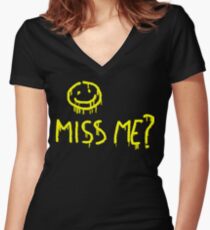 Miss me? Women's Fitted V-Neck T-Shirt