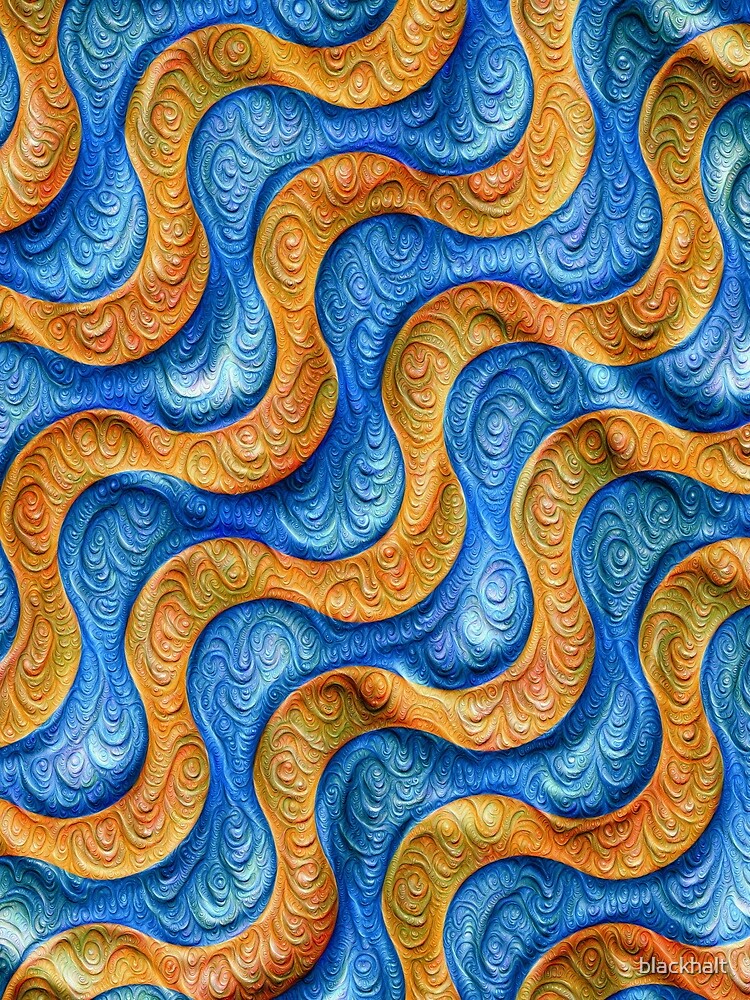 Frozen plasticine liquid lines and waves #DeepDream by blackhalt