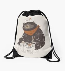 sushi bear Drawstring Bag