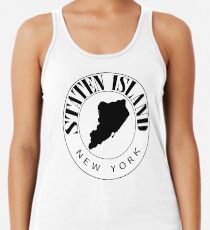 Camiseta de tirantes para mujer Etiqueta engomada del viaje de Staten Island