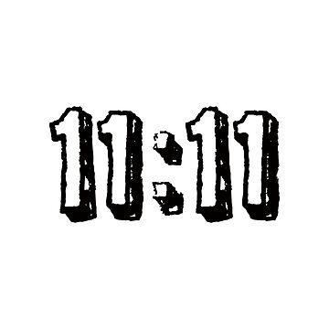 11:11 eleven o clock 80s retro numbers Sticker