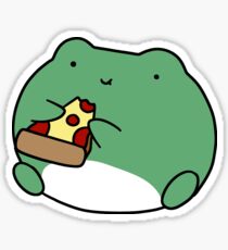 Frog Eating Pizza Sticker