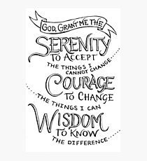 Simply the Serenity Prayer Photographic Print