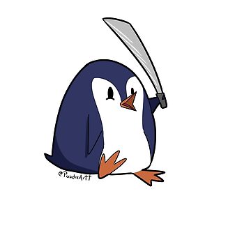 Penguin with machete Magnet for Sale by Mobb0