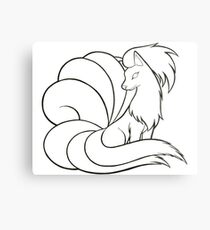 Ninetales Line Art Metal Print
