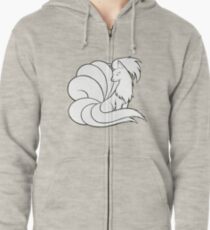 Ninetales Line Art Zipped Hoodie