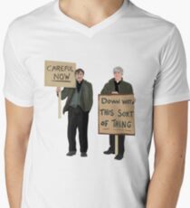 "DOWN WITH THIS SORT OF THING...Careful Now" Men's V-Neck T-Shirt