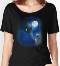 Camiseta ancha para mujer Cómo entrenar al dragón de Stitch