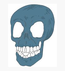 A Blue Skull Photographic Print