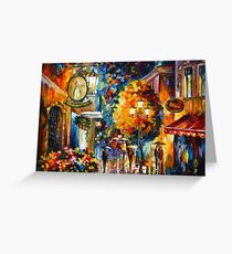 CAFE IN THE OLD CITY - Leonid Afremov Greeting Card