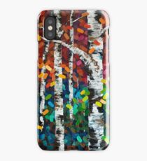 Colourful Autumn Fall Aspen Birch Tree Painting iPhone Case/Skin