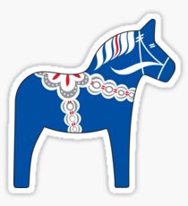 Blauer Dala-Pferdeaufkleber Sticker