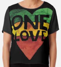 Eine Liebe Musik Rasta Reggae Herz Frieden Wurzeln Chiffontop
