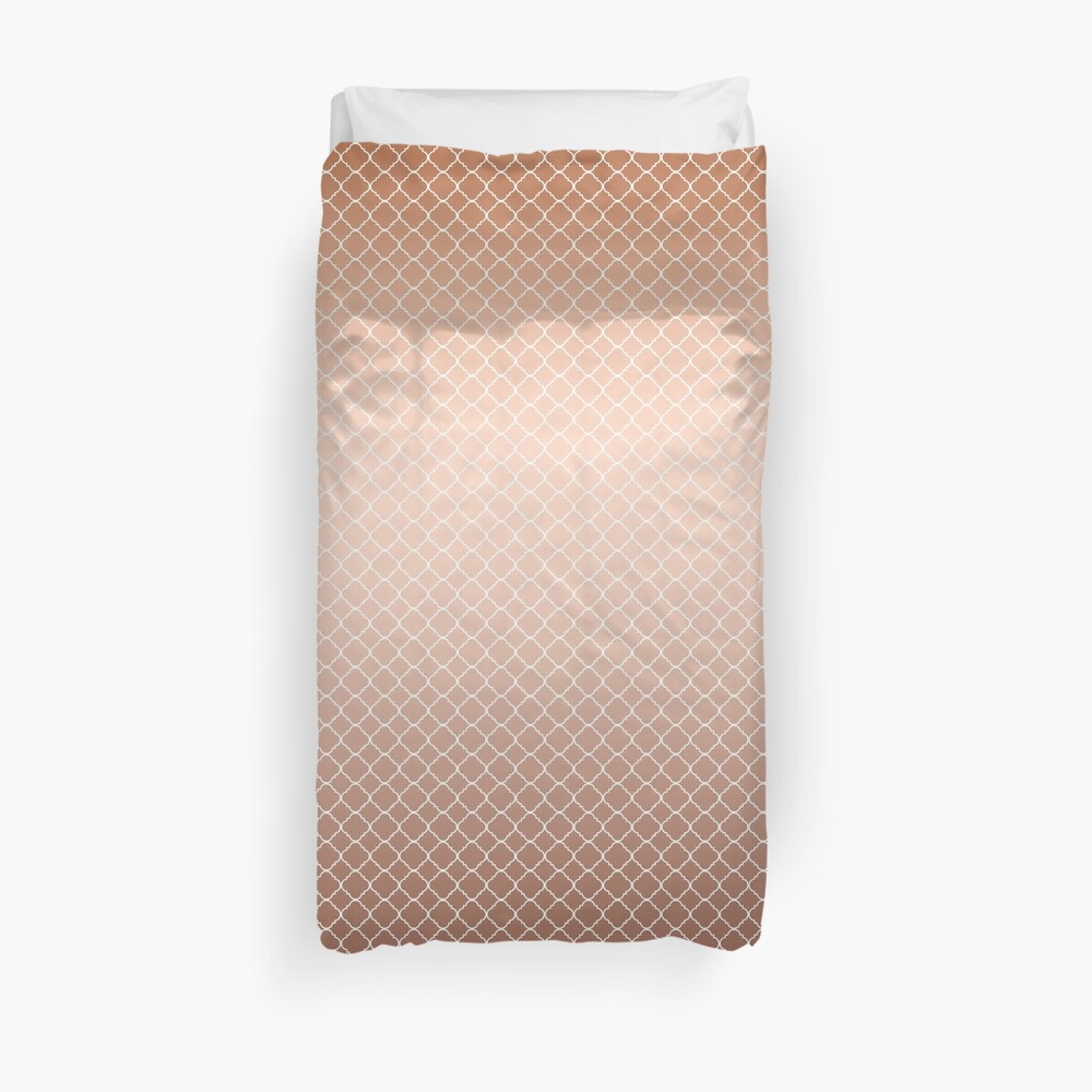 "Gold Bronze Ombre Quatrefoil" Duvet Cover by pencreations Redbubble