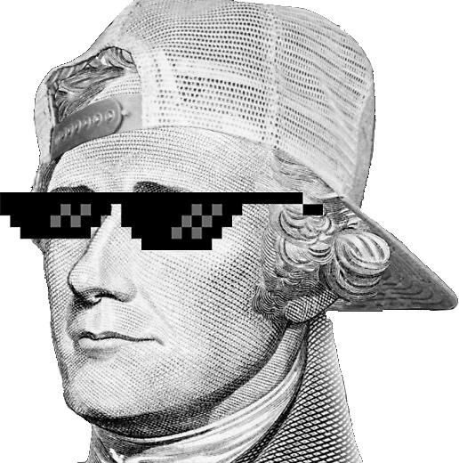 "Alexander Hamilton Tupac with glasses Deal with it" Stickers by