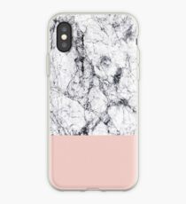 Weißer Marmor auf Roségold iPhone-Hülle & Cover