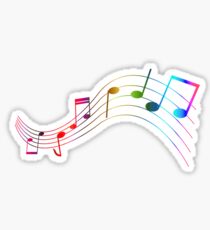 Rainbow Music Note Staff Sticker