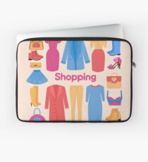 Shopping and Beauty Set in Flat Design Laptop Sleeve